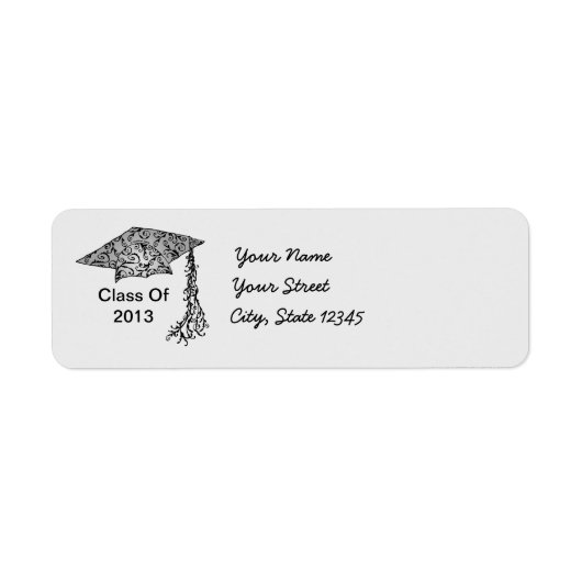 Swirl Grad Cap address labels ラベル (正面)