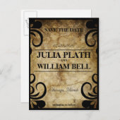 Swirl RSVPエレガントポストカード インビテーションポストカード (正面/裏面)