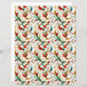 Swirled christmas floral craft paper (正面/裏面)