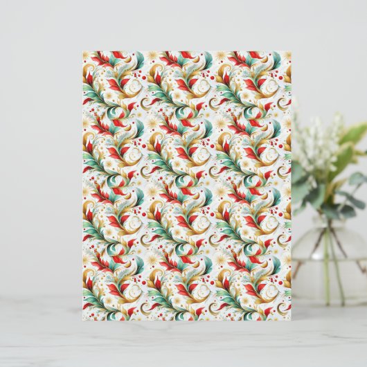 Swirled christmas floral craft paper (スタンド正面)