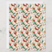Swirled christmas floral craft paper (正面)