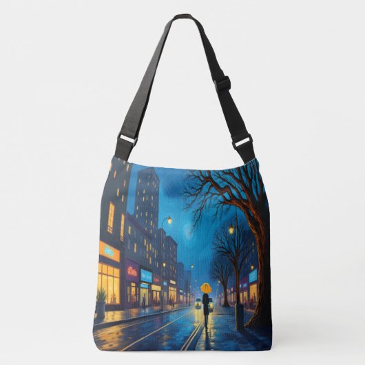 Swirling City Night Tote Bag クロスボディバッグ (正面)