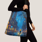 Swirling City Night Tote Bag クロスボディバッグ (クローズアップ)