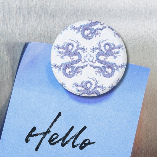 Swirling Dragon in Blue and Purple Magnet マグネット