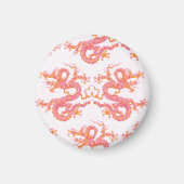 Swirling Dragon in Pink and Orange Magnet マグネット (正面)