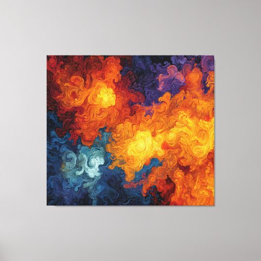 Swirling Elemental Nebula Abstract キャンバスプリント (正面)
