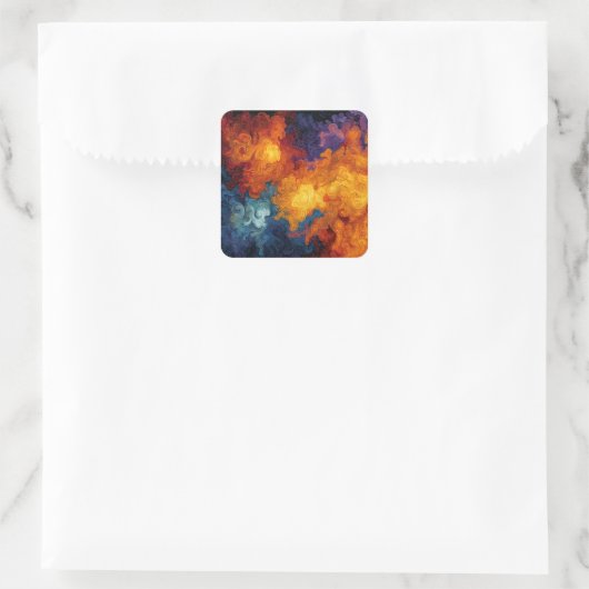 Swirling Elemental Nebula Abstract スクエアシール (バッグ)