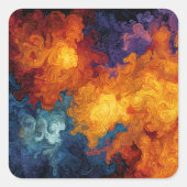 Swirling Elemental Nebula Abstract スクエアシール (正面)