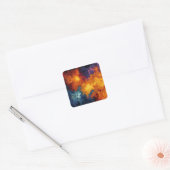 Swirling Elemental Nebula Abstract スクエアシール (封筒)