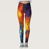 Swirling Elemental Nebula Abstract レギンス (正面)