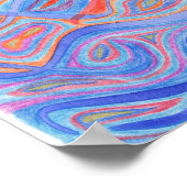 Swirling Fishes, red, blue, purple ポスター (角)