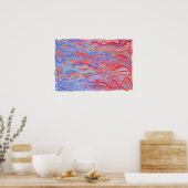 Swirling Fishes, red, blue, purple ポスター (キッチン)