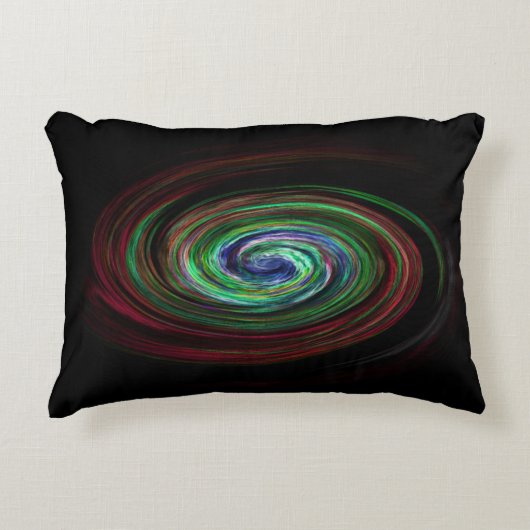 Swirling Galaxy Cool Abstract Black アクセントクッション (正面)