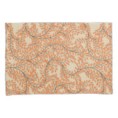Swirling Orange Leaves on Beige Background 枕カバー (正面右)