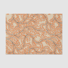 Swirling Orange Leaves on Beige Background 薄葉紙
