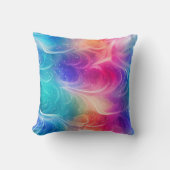 Swirling Rainbow Abstract Throw Pillow クッション (正面)