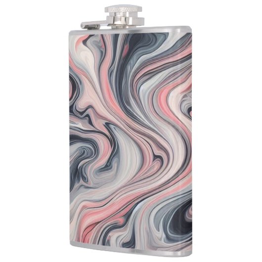 Swirling Shades of Pink, Grey, and White フラスク (左)