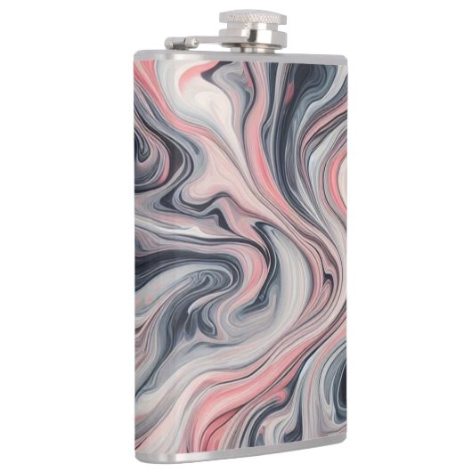 Swirling Shades of Pink, Grey, and White フラスク (右)