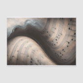 Swirling Sheet Music in Soft Teal Decoupage 薄葉紙 (正面)
