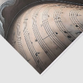 Swirling Sheet Music in Soft Teal Decoupage 薄葉紙 (詳細)