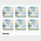 Swirling Skies / Daisies & Quote スクエアシール (シート)