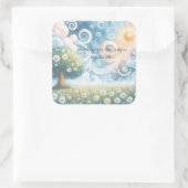 Swirling Skies / Daisies & Quote スクエアシール (バッグ)