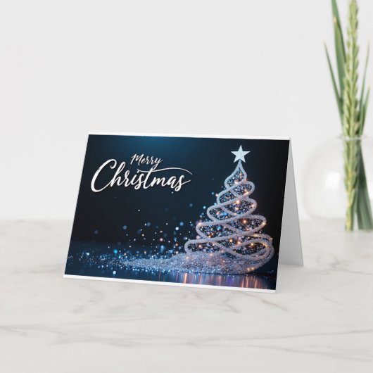Swirling Sparkle Tree – Christmas Card サンキューカード (正面)