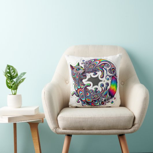 Swirling Spiral Cat Throw Pillow クッション (椅子)