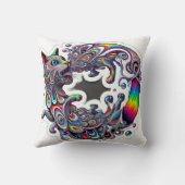 Swirling Spiral Cat Throw Pillow クッション (裏面)