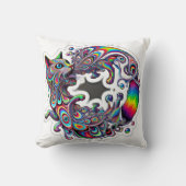 Swirling Spiral Cat Throw Pillow クッション (正面)