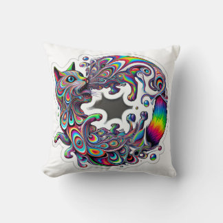 Swirling Spiral Cat Throw Pillow クッション