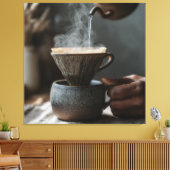 Swirling Steam Handheld Pour キャンバスプリント (インサイチュ (リビング))