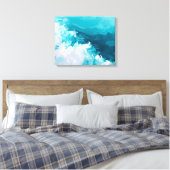 Swirling Turquoise Waves Abstract Ocean Wave Art キャンバスプリント (インサイチュ (寝室))