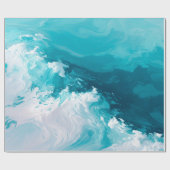 Swirling Turquoise Waves Abstract Ocean Wave Art ラッピングペーパー (フラット)