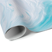 Swirling Turquoise Waves Abstract Ocean Wave Art ラッピングペーパー (ロールコーナー)