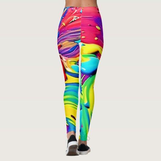Swirling Vibrant Paint Art レギンス (裏面)