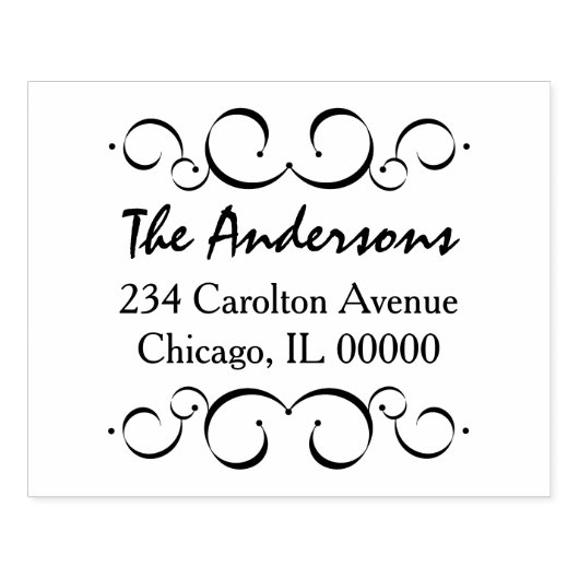 Swirls & Fluistsスクリプトファミリの名前とアドレス ラバースタンプ (インプリント)