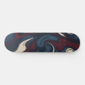 Swirls in Blue, Red and White スケートボード (横)