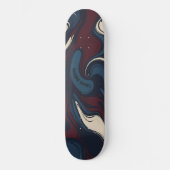 Swirls in Blue, Red and White スケートボード (正面)