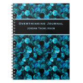 Swirls in Light Blue Aqua Teal and Black Stunning ノートブック (正面)