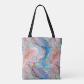 Swirls of Pink, Blue, Gold, Creates Marbled Effect トートバッグ (裏面)