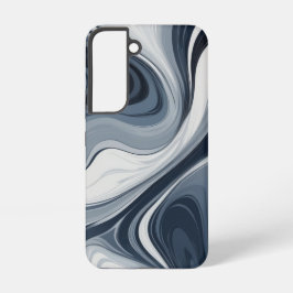 Swirls of white milk in dark blue samsung galaxy s22ケース