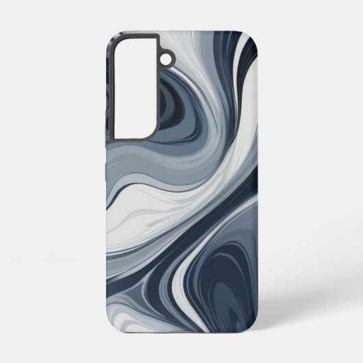 Swirls of white milk in dark blue samsung galaxyケース (裏面)
