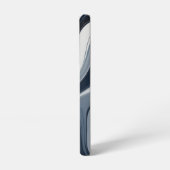 Swirls of white milk in dark blue samsung galaxyケース (左側面)