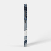 Swirls of white milk in dark blue samsung galaxyケース (右側面)