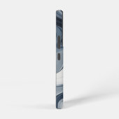 Swirls of white milk in dark blue samsung galaxyケース (右側面)