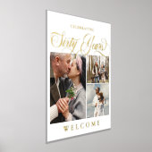 Swirls & Photos 60th 結婚 Anniversary Welcome 箔ポスター (レイダウン)