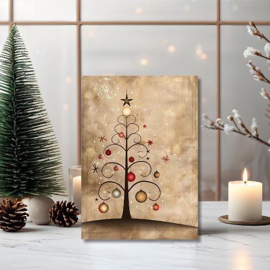 Swirly Christmas Tree Magic with Dancing Ornament  カード