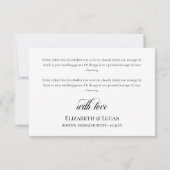 Swirly Elegant Black Script Thank You With Love サンキューカード (裏面)