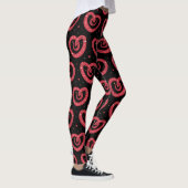 Swirly Red Abstract Hearts Pattern レギンス (右)